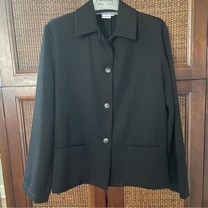 Vintage 90’s Allen Allen Black Wool Oversized Jacket Unlined